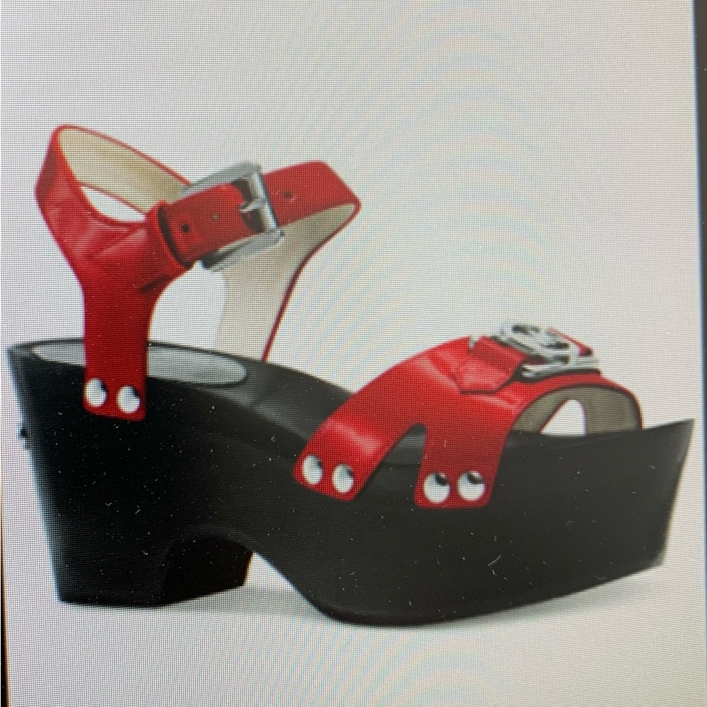 Michael Kors Charm Red Platform Sandals